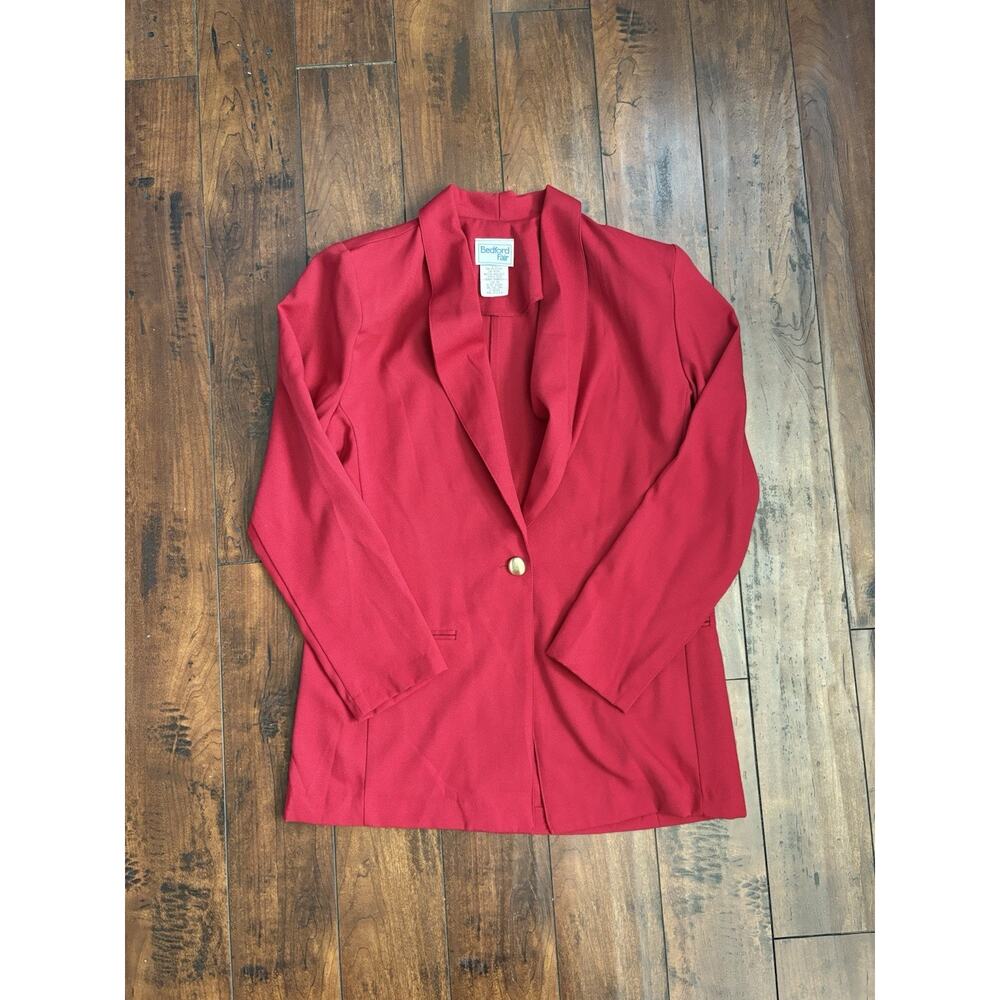 Vintage Bedford Fair Jacket Women’s Size 10 Red Career Formal 90s Made In USA